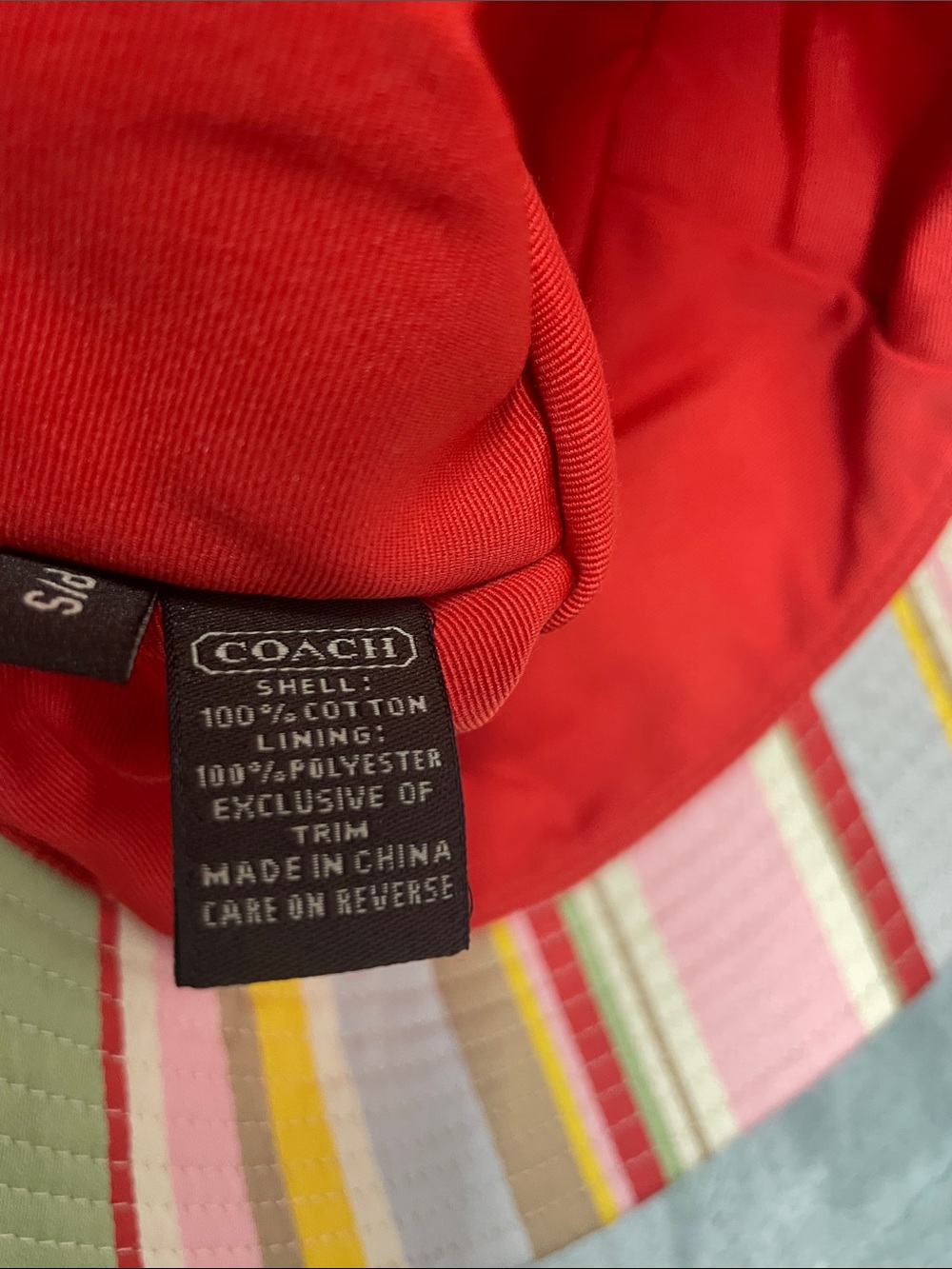 Coach Striped Woman’s Bucket Hat - Picture 8 of 9